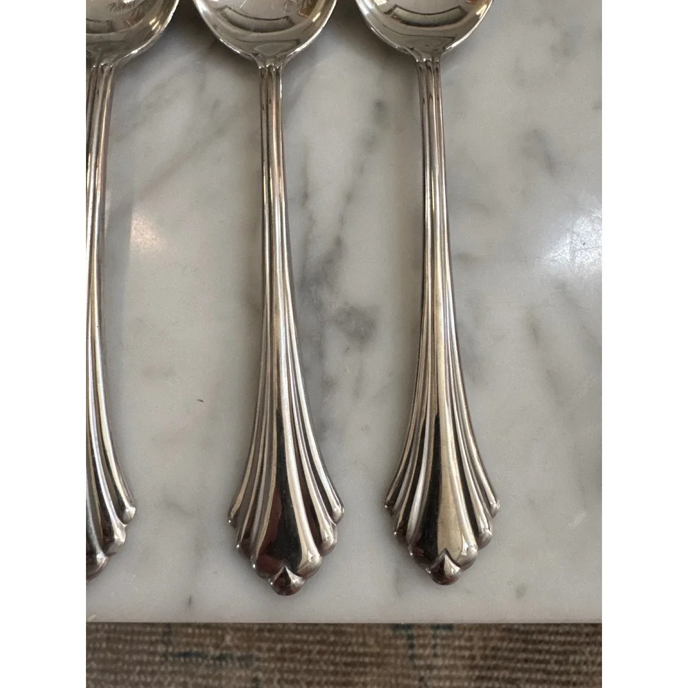 Oneida Bancroft Stainless Steel Flatware Set 39pc Service for 8 USA Art Deco EUC
